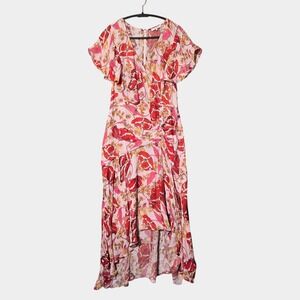 Parker Vivi Silk Midi Dress 100% Size 8 Feminine Wedding Guest Party Elegant